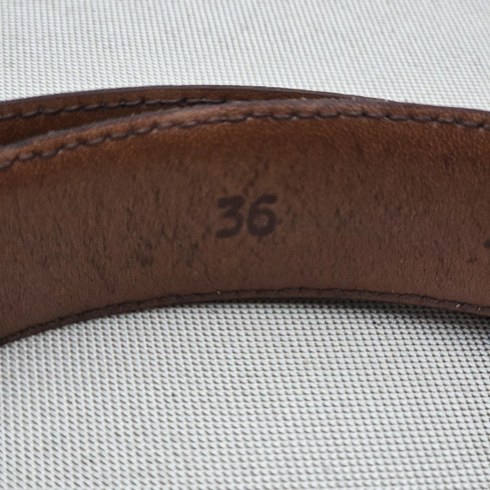 Johnston & Murphy Leather Brown Braided Belt‎ Aniline Kipskin Handcrafted 36 USA